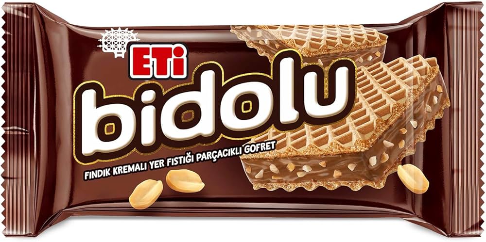 Eti Bidolu Fındık Kremalı Yer Fıstığı Parçacıklı Gofret 36 g 